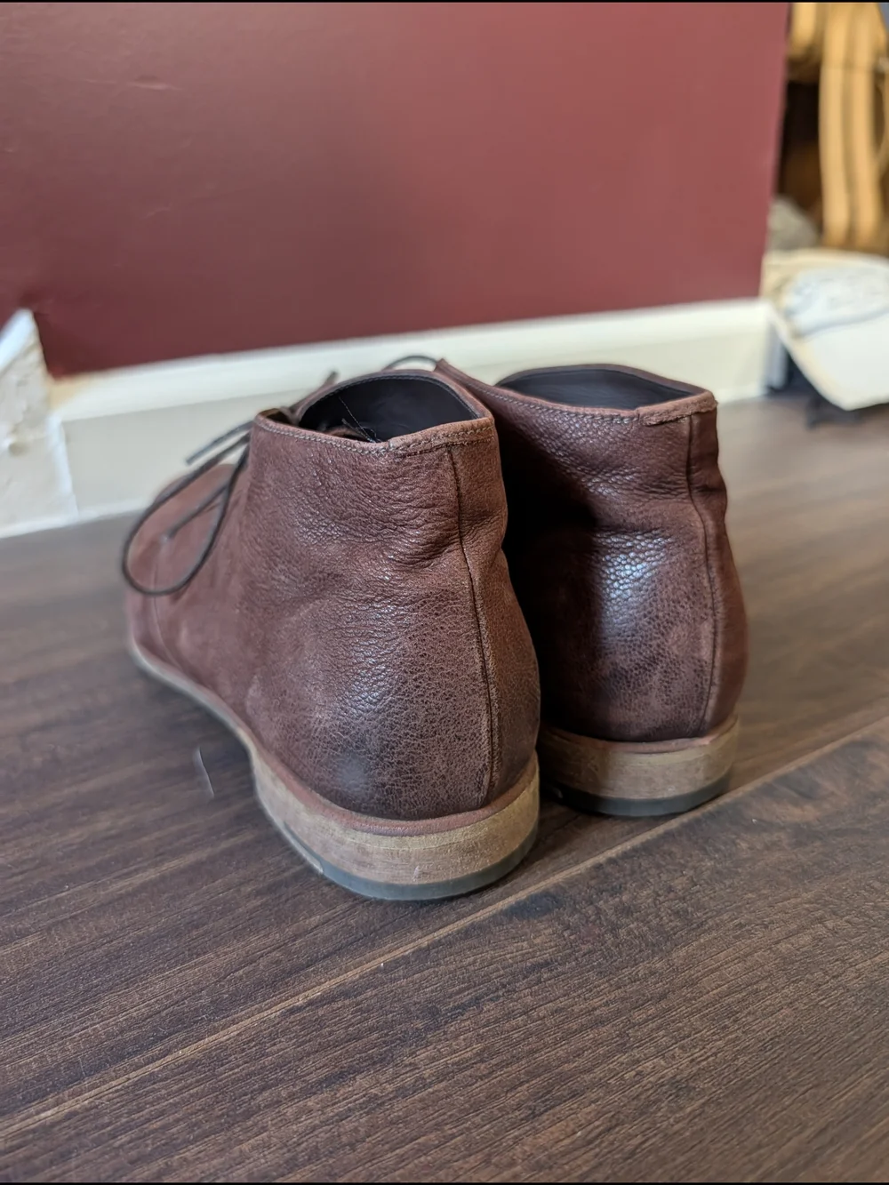 PRADA Soft Brown Leather Men's Chukka Boots Derbies Prada Sz 8 (US 9.5)